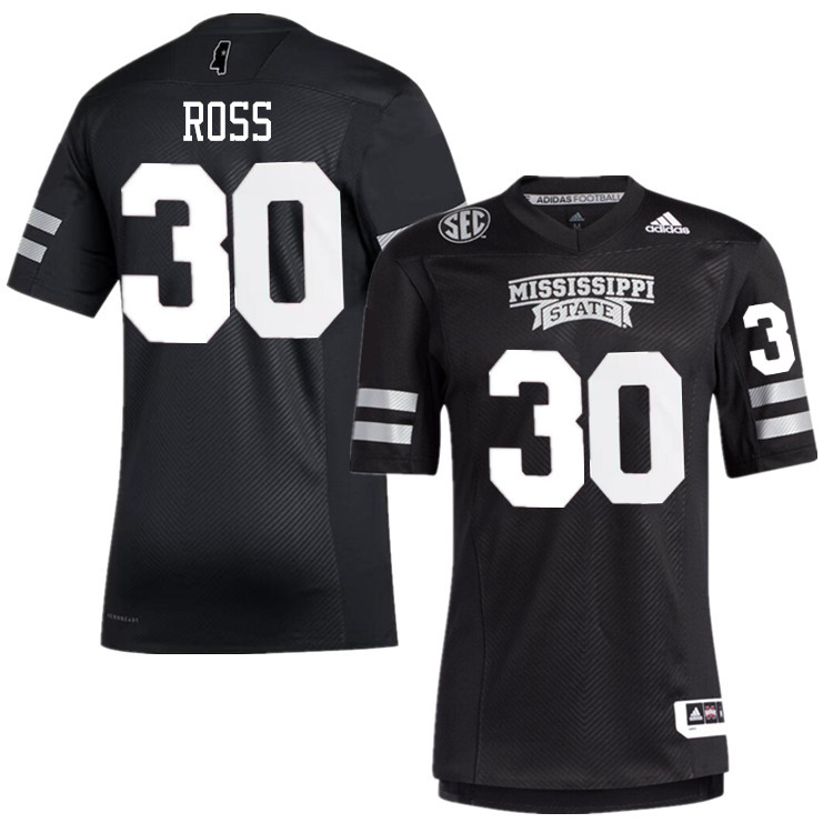 Men #30 Marcus Ross Mississippi State Bulldogs College Football Jerseys Stitched-Black